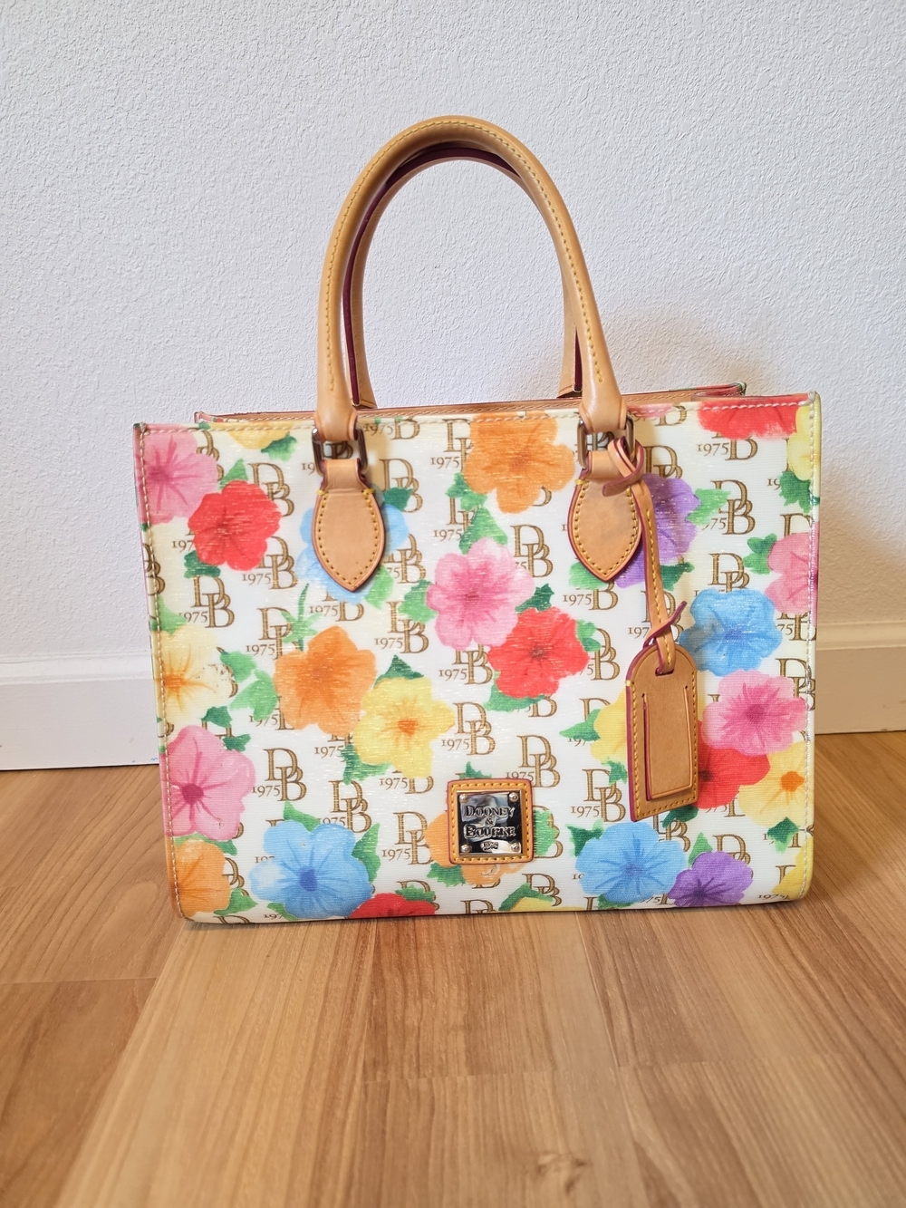 Dooney & Bourke Floral Janine Signature Bag With Matching Coin Bag